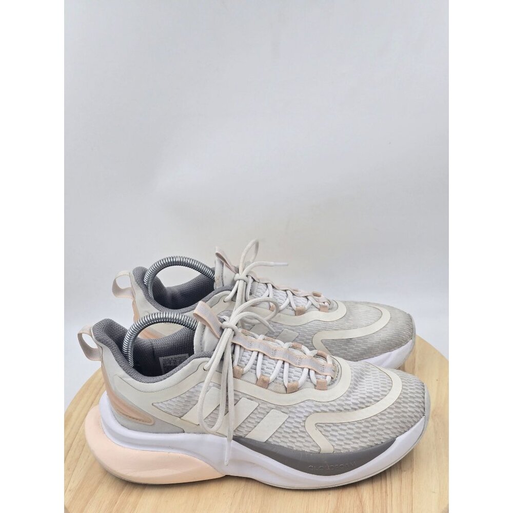 adidas AlphaBounce Womens  Low White Peach Athletic Running Shoes - HP6147  8.5